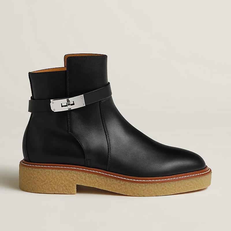 Giày Hermes History Ankle Boot Nữ Đen